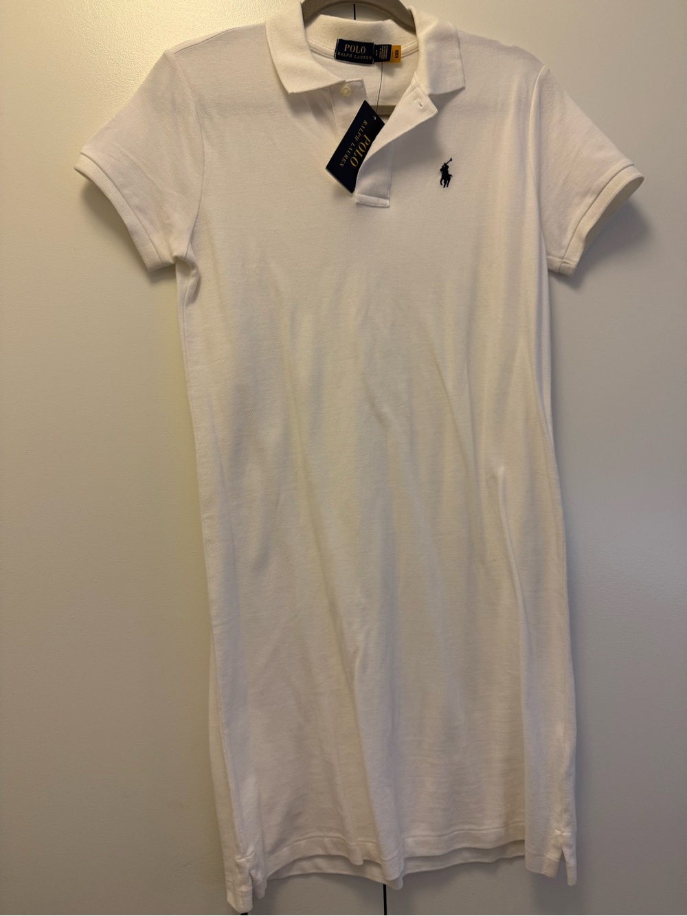 Ralph Lauren White Polo Shirt with Navy Tag
